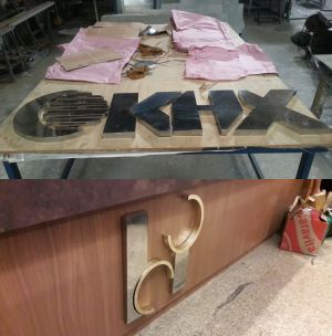 Letras de aço inoxidável  polido