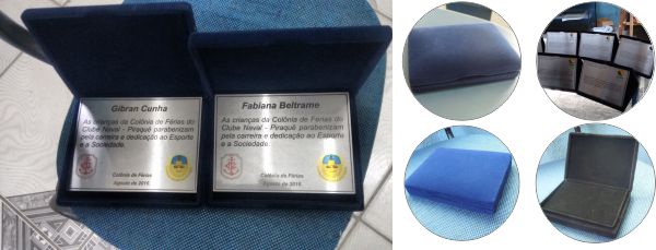 Estojos Placas de homenagem